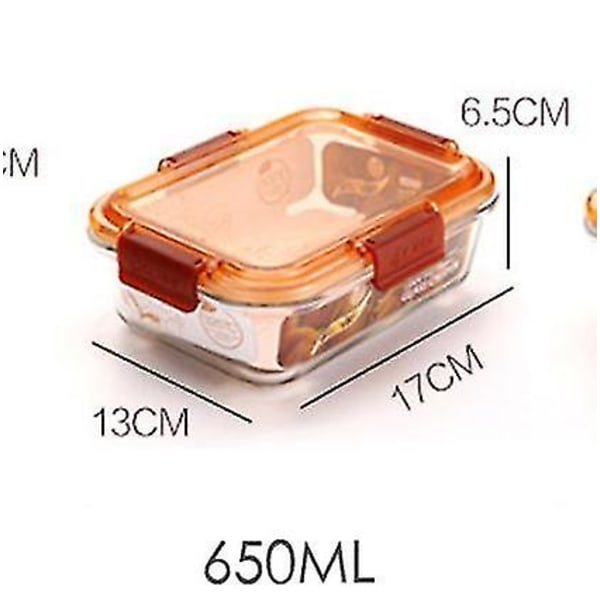 650ml glass lunsjboks Mikrobølgeoppvarming Lekksikker beholder