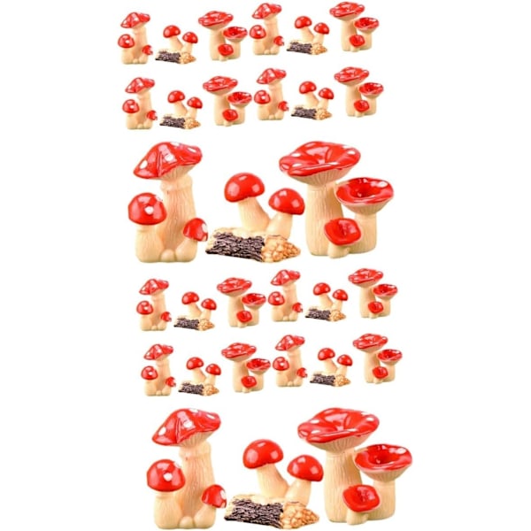 30 stk. Simulert Sopp Ornament Liten Soppstatue Soppdekorasjon