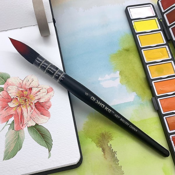 Akvarell pensel trä färg konstnär hand målning ritning