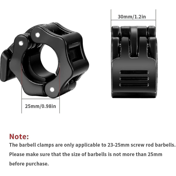 4 stk. Dumbbell Fasteners, Hurtigudløsning til 23-25mm, Dumbbell Hurtigudløsning