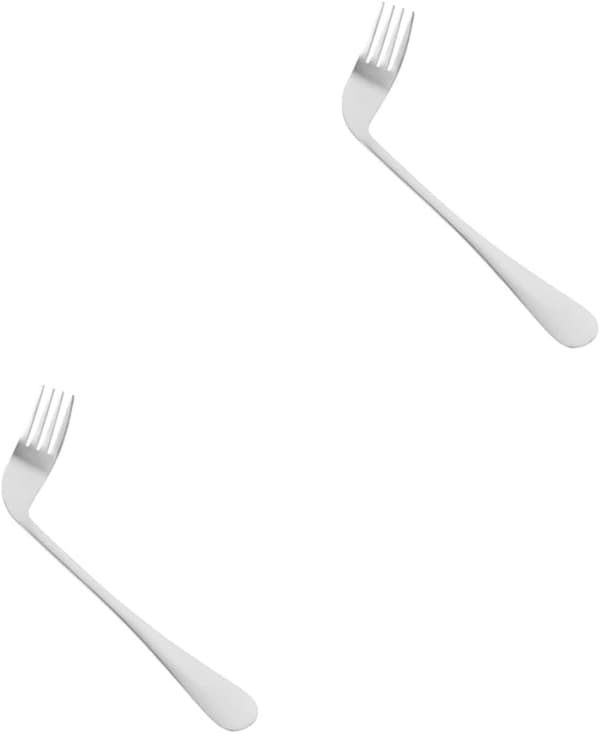 2 stk buet gaffel for eldre pasienter Vinklet spisebestikk Selvmating Bestikk for eldre mann