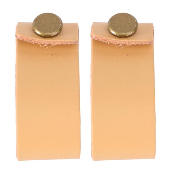 2-pack Läder Låda Drag Enkelt Hål Premium Hållbar Möbel Maskinvara Dörr Knoppar Handtag Låda Drag