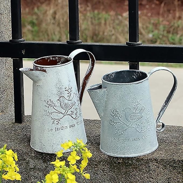 Vintage Vattningskanna Fransk Stil Shabby Chic Metallkanna