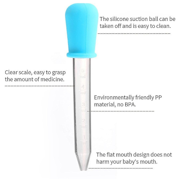 10 stk. Silikon Plastik Pipette Dråbemedicin Væske Øje