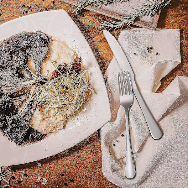 24-delt sett med gode rustfrie stål middagsgafler, 8 tommer (shikai)-yuhao