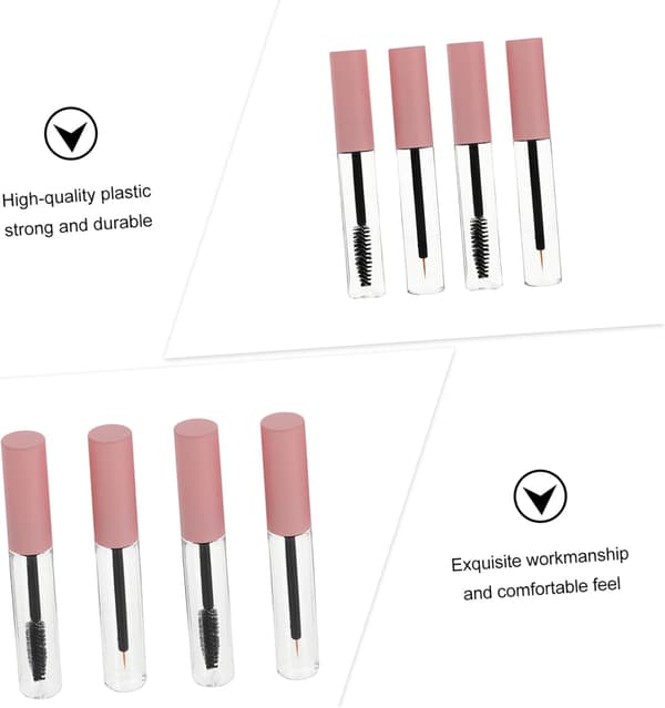 4 st påfyllningsbara mascaraflaskor 10 ml PET-material bärbara tomma eyeliner- och läppglansflaskor