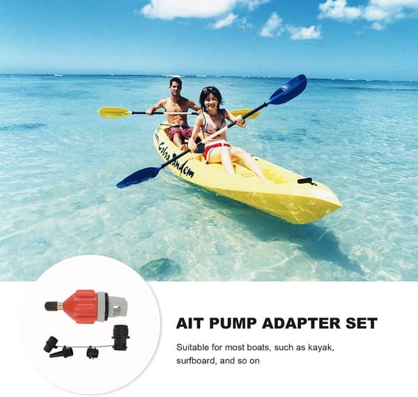 Kajakkpumpeadapter Luftadaptersett med eikeplatefeste Multifunksjonell
