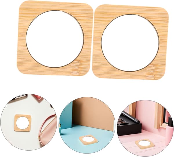 12 kpl bambu kannettava meikkipeili mini käsipeili puurunko