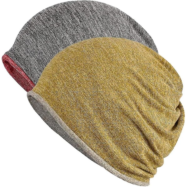 Män & Kvinnor Bomulls Casual Beanie Mjuk & Lätt Löpning Beanie Vuxen Kort Hatt Kemisk Hatt Casual Hatt Red*yellow