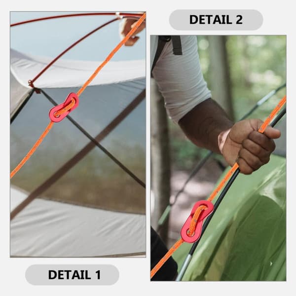 8st Utomhustältlinor Spännare Reflekterande Remmar för Fixering av Campingtält