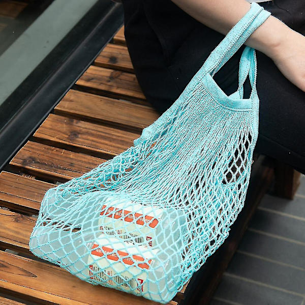 Bärbara Återanvändbara Matkassar Frukt Grönsaks Påse Tvättad Bomullsmesh Snöre Shoppingväska