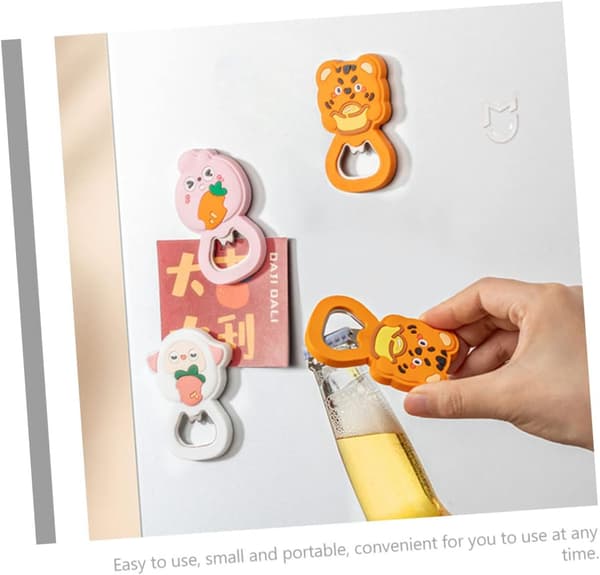 4 sæt magnet øldåseåbner dyreformet magnetisk flaskeåbner