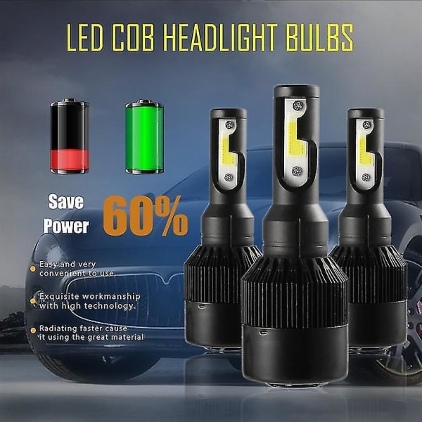 H4 LED Cob forlygtepære 110W 12000LM 6000K lys
