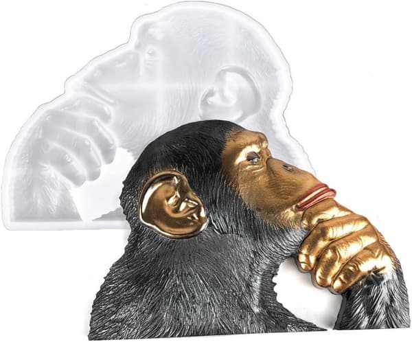 DIY Gorilla Silikonform Non-Stick Epoxy Håndverksform 3D Gorilla Dekor Silikon