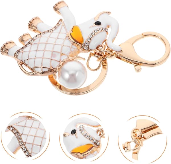 Nyckelring med strasselefant, elegant väskberlock för kvinnor, snygg nyckelringshållare, chic strassdekor