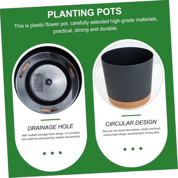 2 stk. blomsterpotter for innendørs planter, runde plantepotter