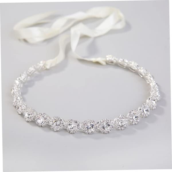Diamantpannebånd Rhinestone Hårdekorasjon for Bryllupsbrud Hodeplagg Hodebånd Mykt Kjede Hårbue for Kvinner