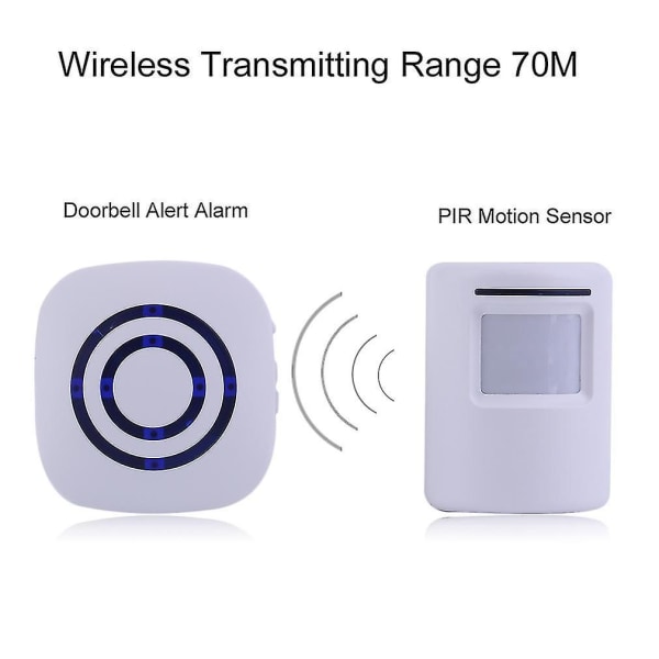 Trådløs digital dørklokke Pir-sensor Infrarød alarmklokke