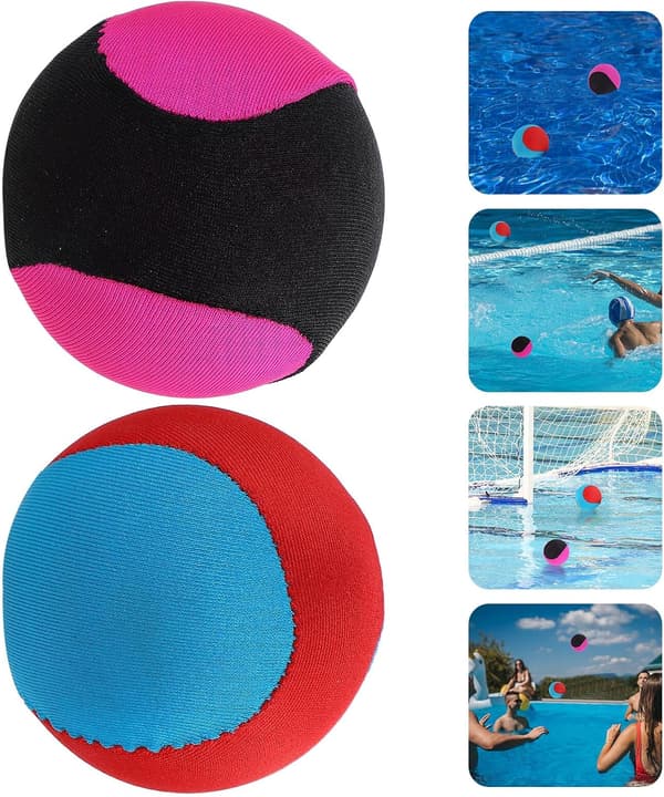 2 st 6 cm diameter interaktiva studsbollar, rosa svarta och rosa blå vattenstudsbollar