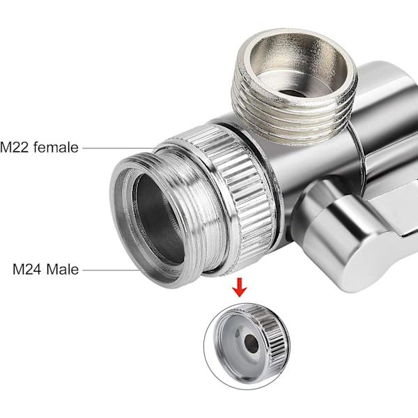 Messinki-suihkunohjain keittiö- tai kylpyhuonesuihkuhanaan, venttiili/adapterin vaihto-osa M22 x M24 liitäntä