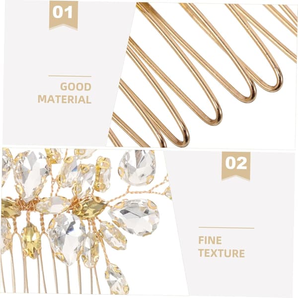 Brude bryllupshårkam Rhinestone Perle Elegant Sidehårkam Brude Bryllupshodeplagg for Brudepiker Festbruk