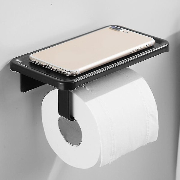 Toiletpapirholder med hylde Vævholder til badeværelse Rullepapirholder Væghængt