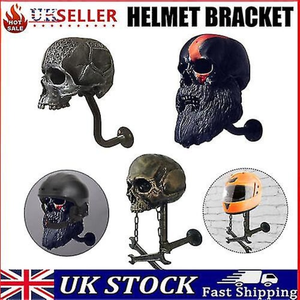 Hjelm Stativ i Skalleform Resin Hatte Motorcykel Hjelm Holder Stativ Til Hjemmet A