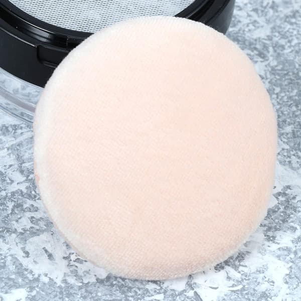 Bærbar tom pudderdåse med spejl og elastisk net sigte makeup pudderbeholder
