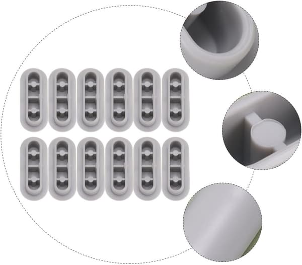 12 stk. toalettsetepakninger, dempende puter i plast med sterke selvklebende puter