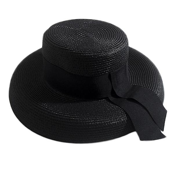 Sommerhat til kvinder med elegant temperament - Solhat til beskyttelse mod sollys Black