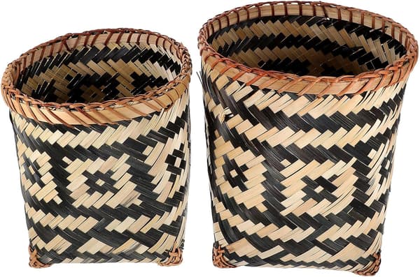 2 stk. bambuskurv bambus skraldespand multifunktionel nem at flytte robust og holdbart materiale