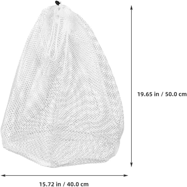 3 stk. vaskeposer med snøre, netdesign, åndbare vaskeposer i polyester