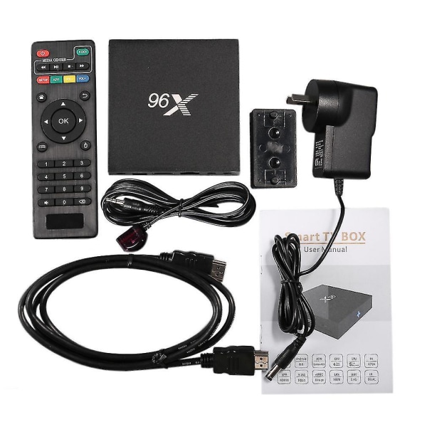 X96 S905x Quad Core 1 GB + 8 GB TV-boks Toppveggfeste Svart