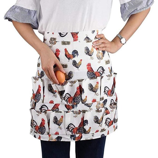 Kitchen Bib 12 Deep Pocket Aprons Egg Collecting Skirt