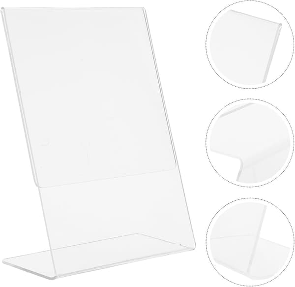 4 stk. akryl displayplade navneskiltholder til restaurant bord skiltholder