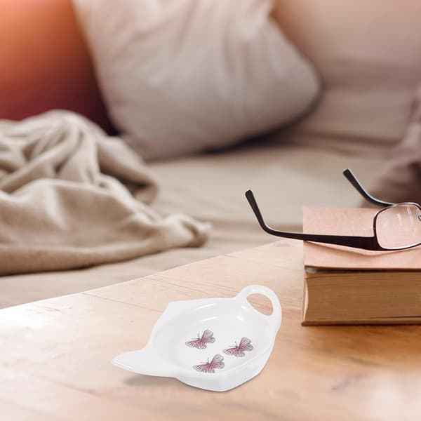 Teposeholder Keramisk Dippskål Hvit Tekanneform Delikat Stilig Solid Ikke Lett å Deformere