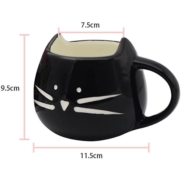 Sød Killing Keramik Kop Par Kop Porcelæn Kop Til Kaffe/te/espresso/mælk/vand (sort)