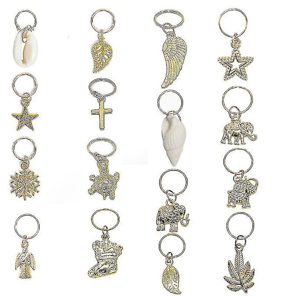 5-pack Olika 49 Stilar Berlocker Hårfläta Dreadlock Pärlor Klipp Fästen Ringar Smycken Dreadlock Spännen Tillbehör