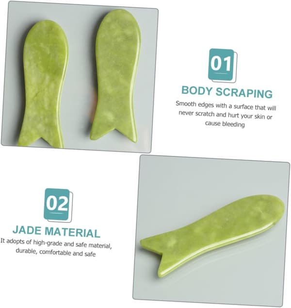 2 stk. Jade Glatte Skrapebrett Gua Sha Brett for Kroppsskraping
