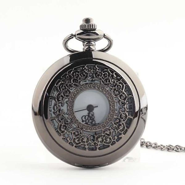 Udhullet Retro Urværk Mænds Mode Halsk Ornament Kvarts Ur Lommeur Flip Stor Lommeur Bronze