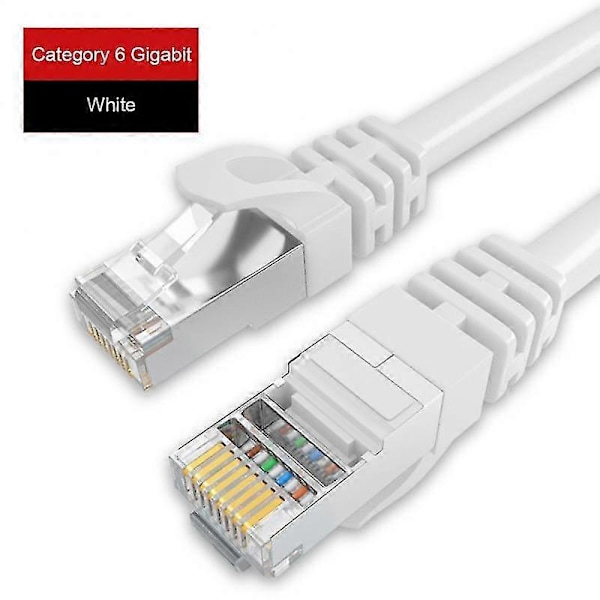 Ethernetkabel Cat6 Lan-kabel 15m UTP Cat 6 RJ 45 Splitter Nätverkskabel RJ45 Twisted Pair white