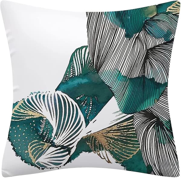 Abstrakt Botanisk Kvadratisk Kuddfodral Dold Blixtlås 4-pack
