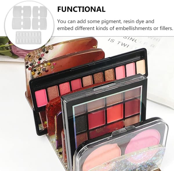 3 stk. silikone DIY-form til kosmetikopbevaringsstativ, epoxyharpiksstøbeform til makeup-organizer