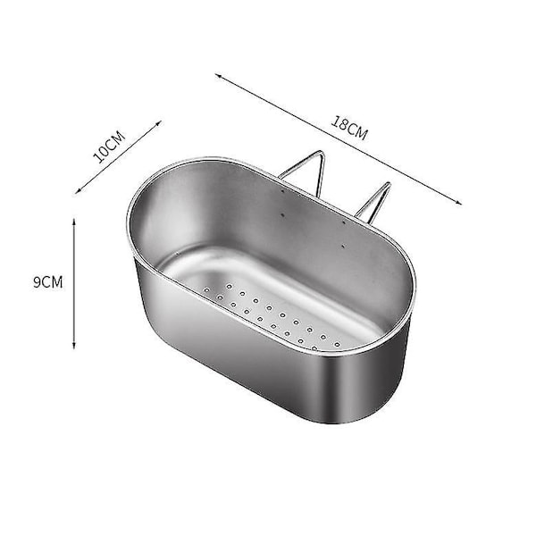 Rustfrit Stål Håndvask Aftapningskurv Til Køkken Madspild Rester Madopsamler (1 Stk, Sølv)