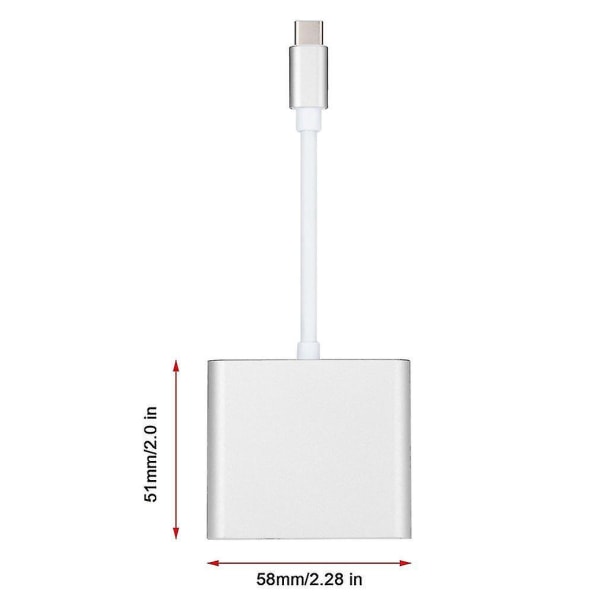 Typ C till 4k HDMI USB 3.0 Laddningshub-adapter USB-C