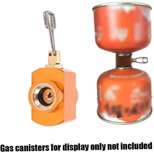 Gasskomfyr Adapter for Utendørs Camping Gasspåfylling Adapter Gassbesparende Skifter Påfyllingsadapter Gass Campingkomfyr Sylinder (gul) (1 stk)