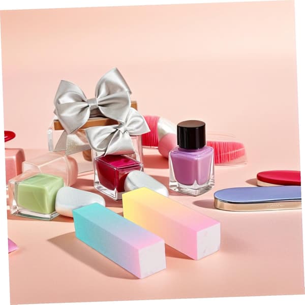 20 st rektangulära gradient nagelbuffertar mjuka svampfil för manikyr pedikyr hemma salong