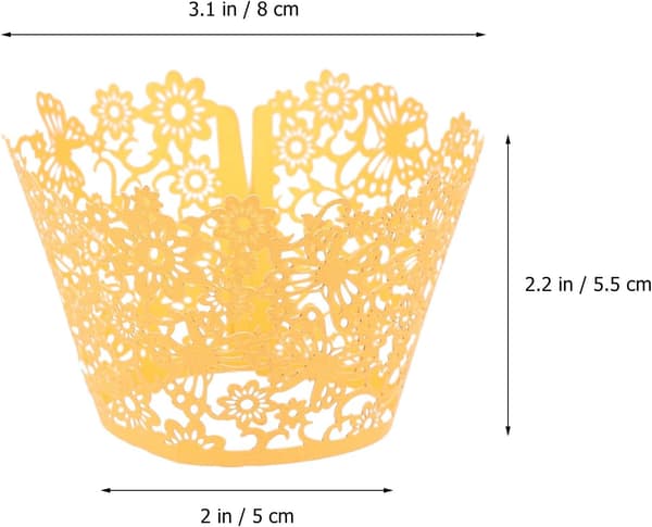100 st muffinsformar tårtkoppar ihålig blomdesign papper dekorativ