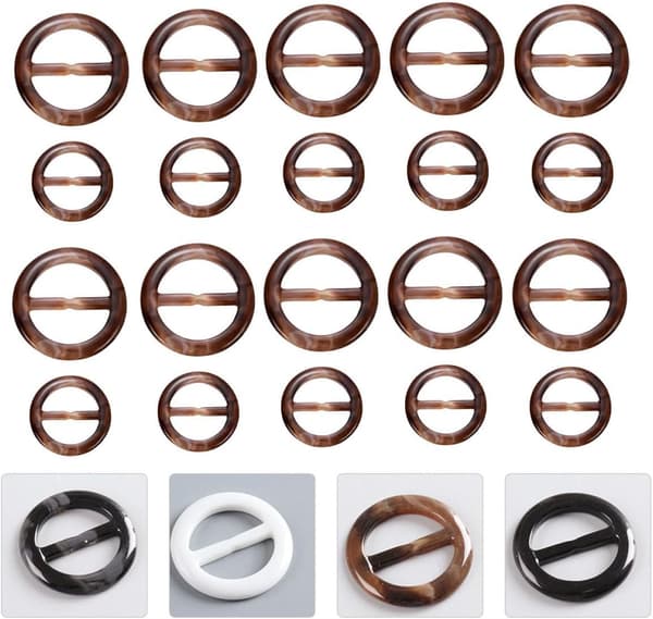 40 st runda hartsspännen med 2,5 cm och 3 cm innerdiameter