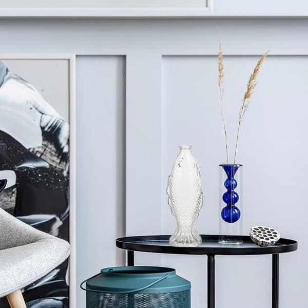 Fiskformad vas Dekorativ blomvas Elegant konstnärlig glasfiskformad flaska